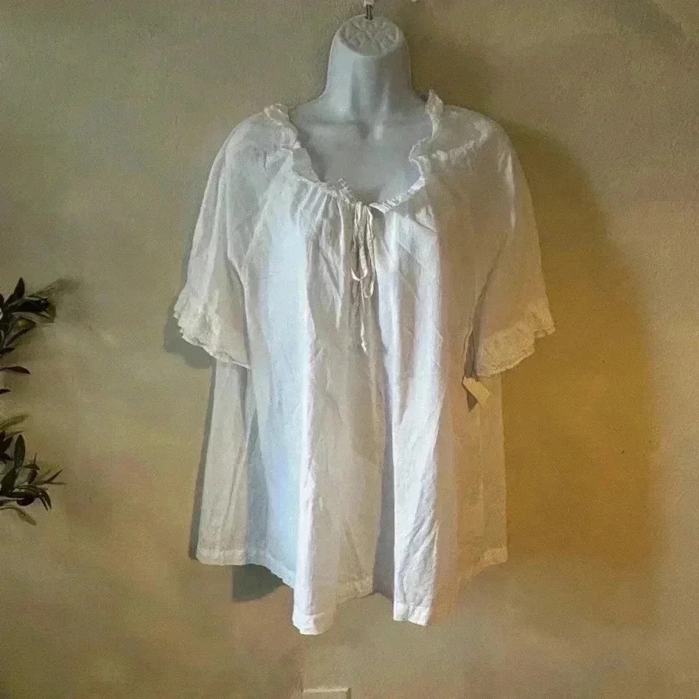 White Embroidered Top